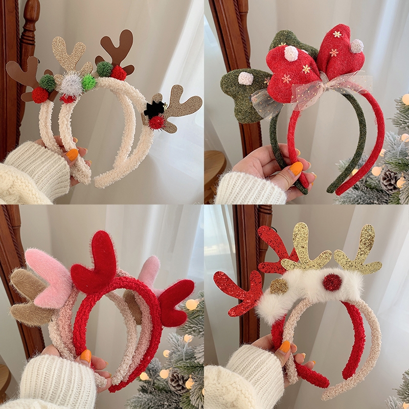 圣诞节装饰品节日表演头饰鹿角发箍儿童礼物发光头箍成人装扮发卡15