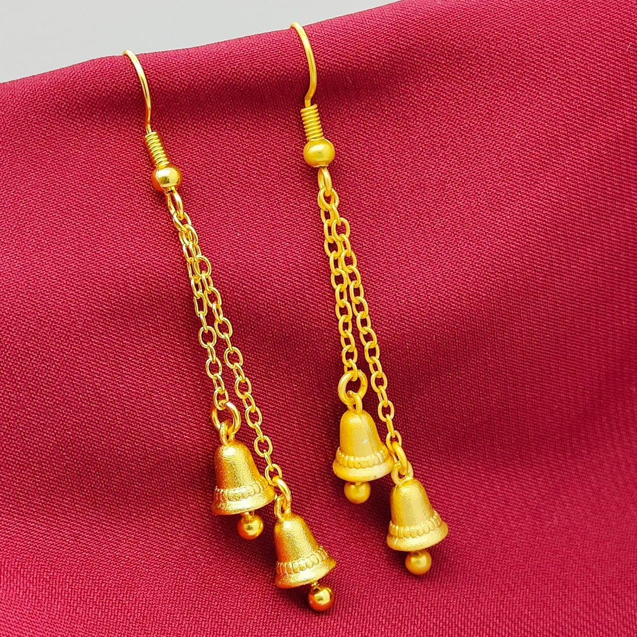 Flowery earrings with bells. They just came out