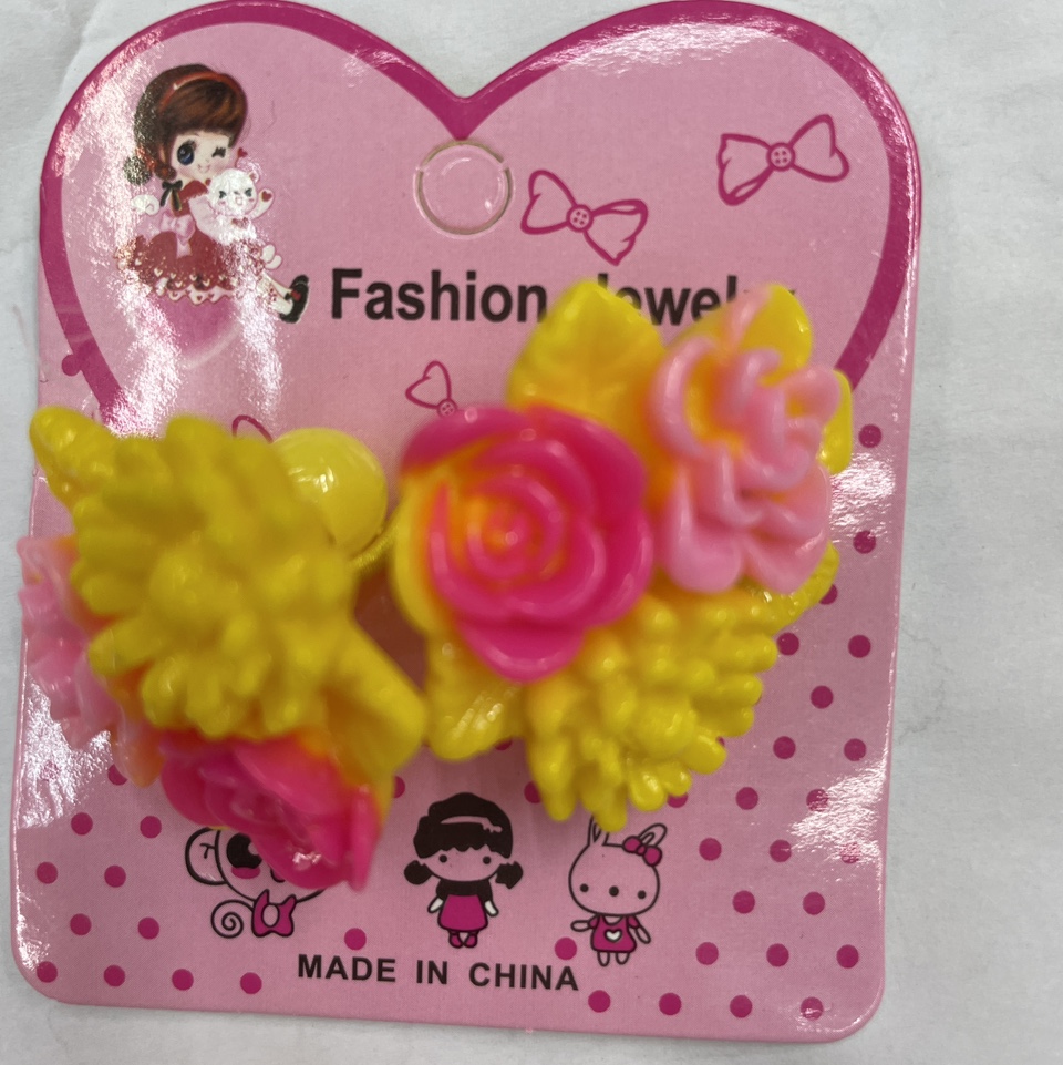 树脂发束/单头皮筋头饰白底实物图