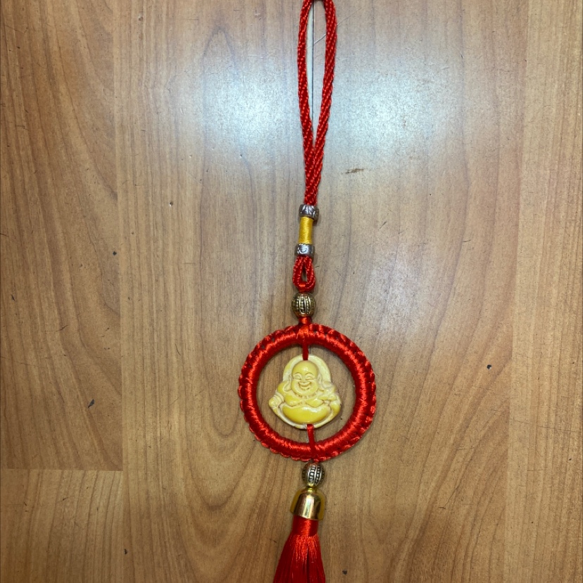Pendant red ring three-dimensional yellow toothed big belly laughing Buddha pendant
