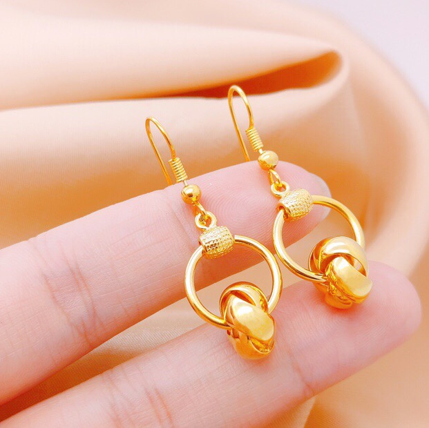 Smooth ring earrings, brass material, vacuum plating, long lasting color