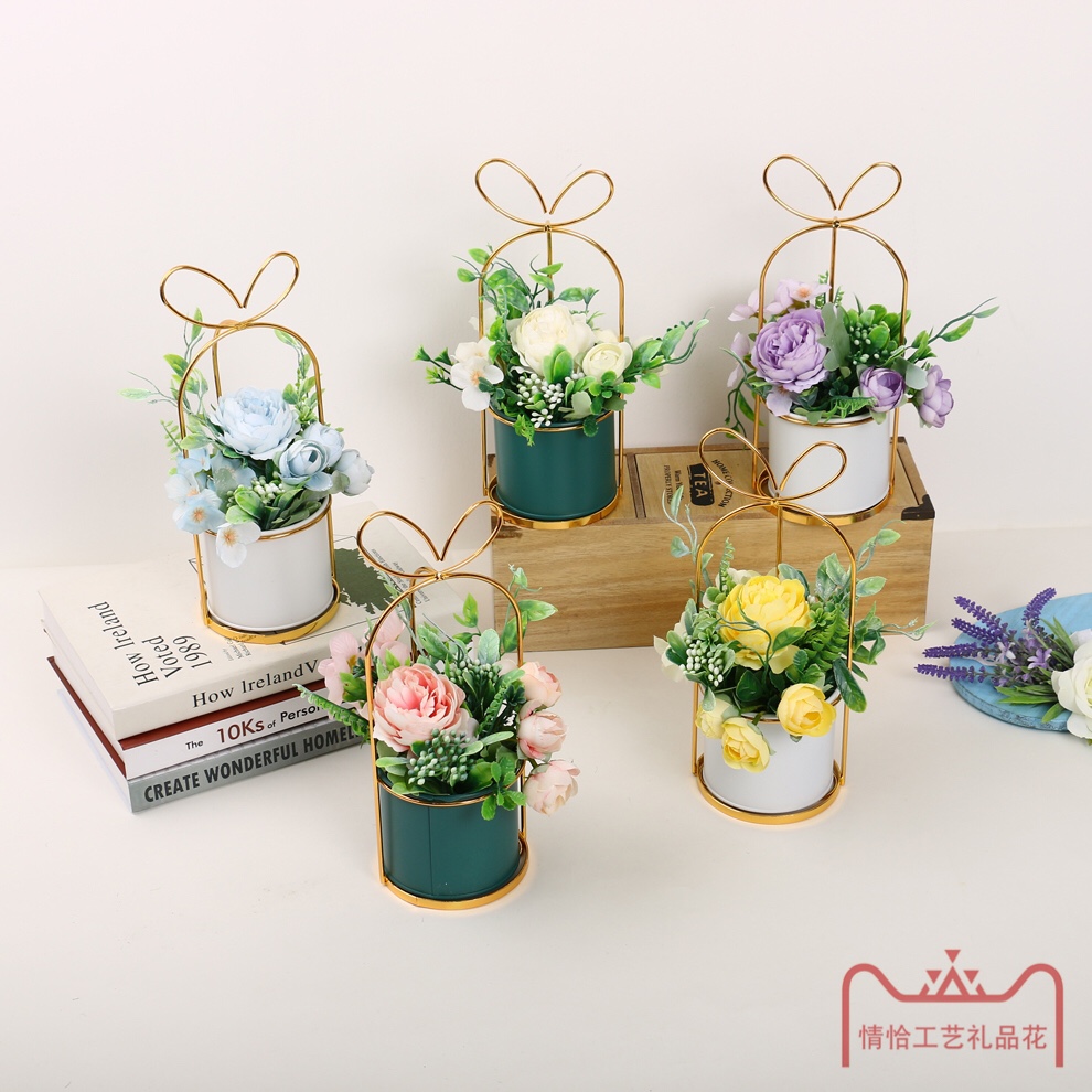 Nueva estructura de hierro fake flower set