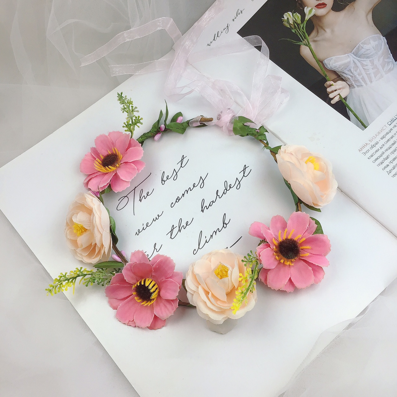 Jia LAN Hua Huan Foreign Trade original single fabric handmade flower wreath