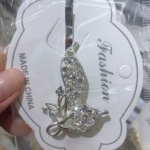 Alloy rhinestone leaf edge clip