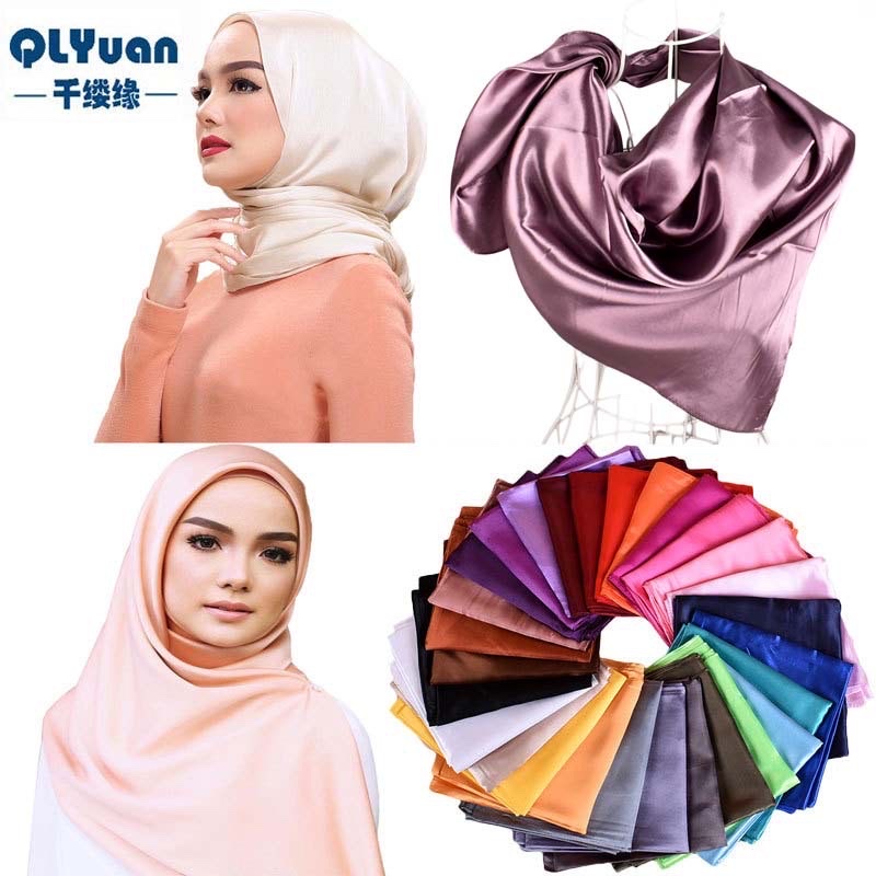 Oferta especial creativo nuevo color sólido color único mujer pañuelo largo pañuelo de seda pañuelo de color claro pañuelo 40 colores disponibles detail image 5