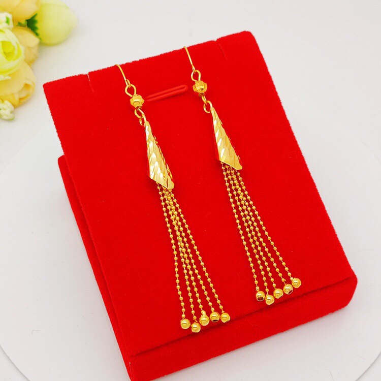 Trumpet long earrings, unique process design style