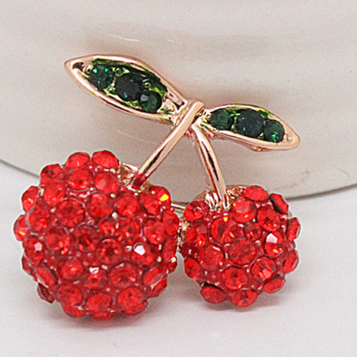 Red cherry brooch