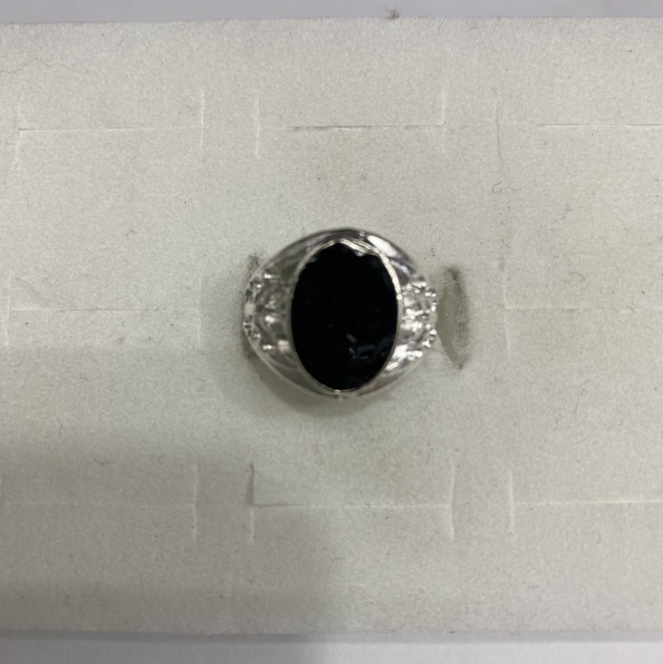Electric silver bottom 10x14 solid color dripping black ring popular fashion all-match men's and women's rings thumbnail