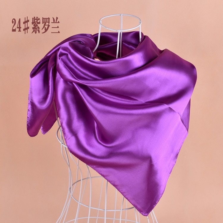 Oferta especial creativo nuevo color sólido color único mujer pañuelo largo pañuelo de seda pañuelo de color claro pañuelo 40 colores disponibles detail image 4