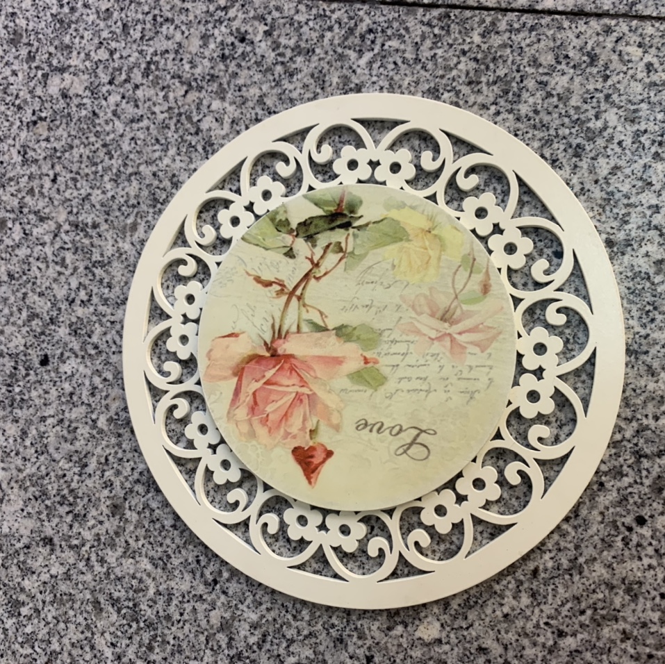 Idílico viento rosa floral patrón decorativo craft posavasos pot mat 163