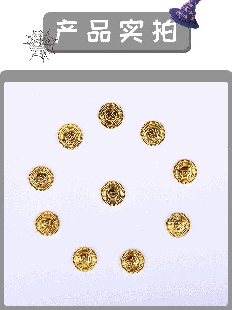 【 Cross-border 】 Halloween party supplies, electroplated pirate gold coins, toys, games, escape rooms, haunted house coins Application Scenario