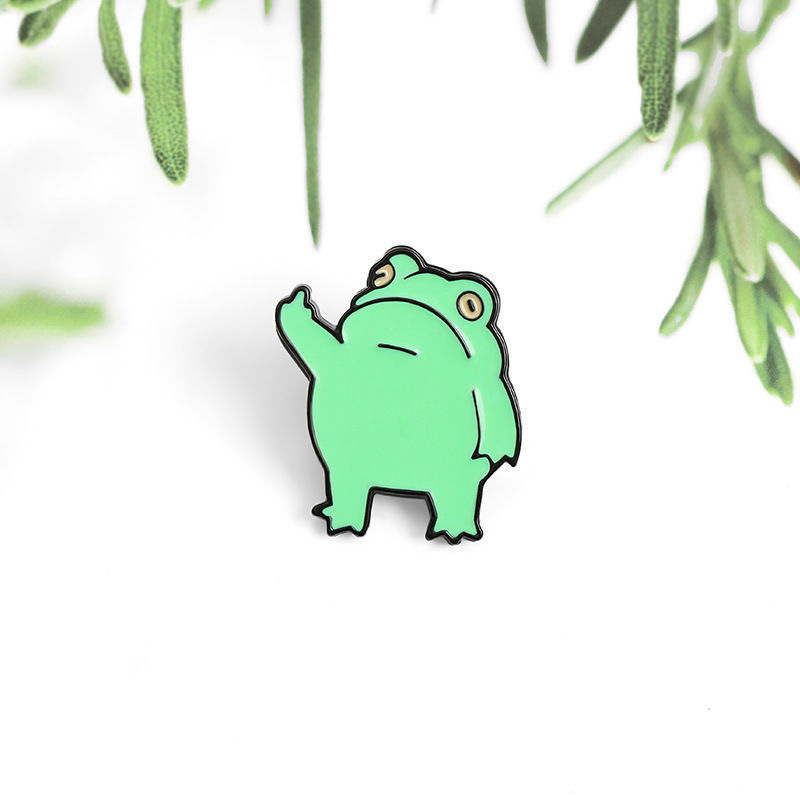 Funny Frog brooch, Korean version of ins student cute cartoon badge, personalized and versatile brooch bag packaging Specification image