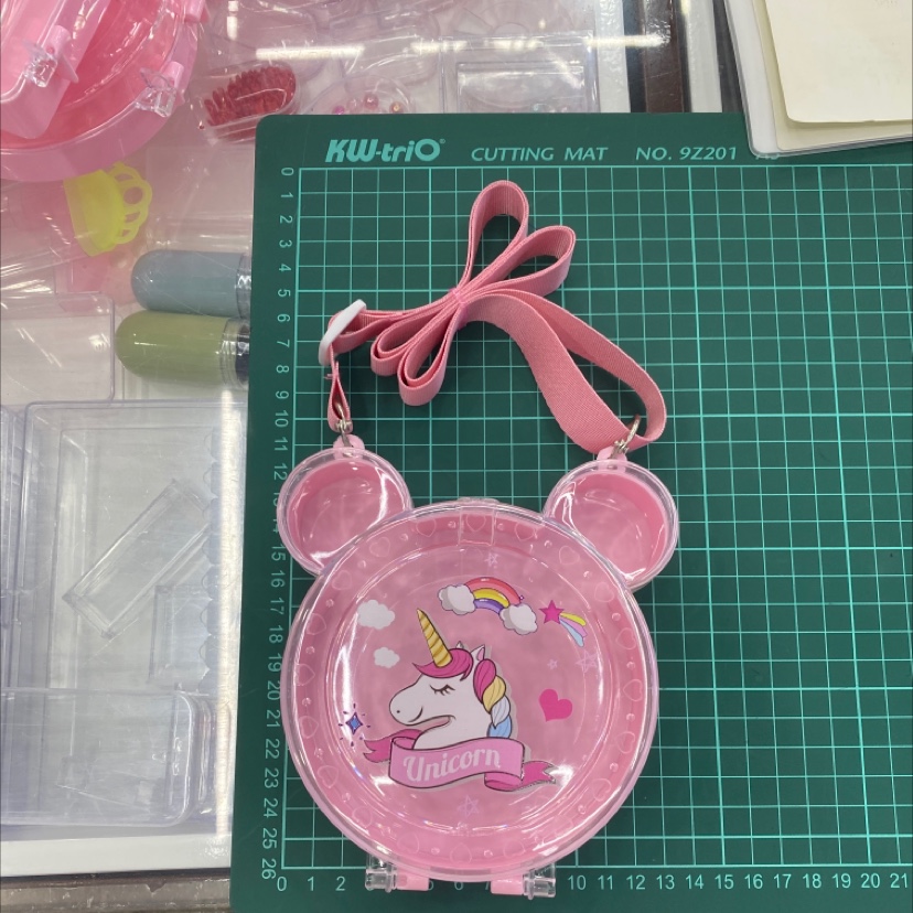 Square storage box backpack cartoon unicorn digital print