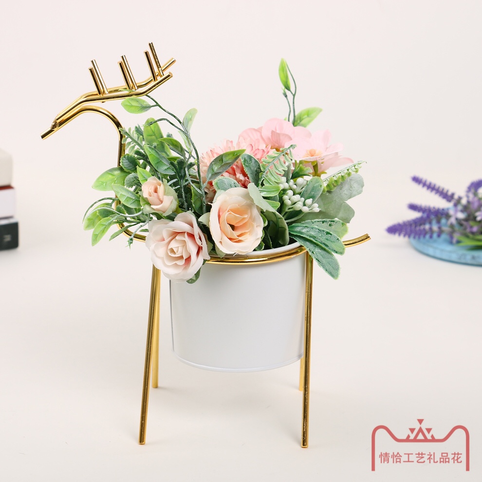 New wrought iron antler simulation flower ornaments Specification image
