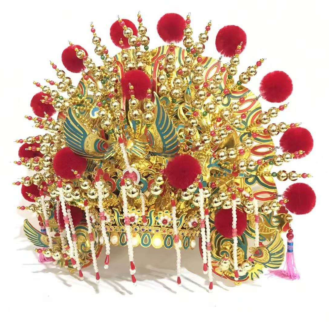 Golden Qilin A Phoenix Crown National Trend Phoenix Crown Hat, Bride Phoenix Crown Red Robe, Custom-made Five Phoenix Crowns, Statue Bodhisattva Hat, Mount Tai Grandma Hat, Golden Qilin 21