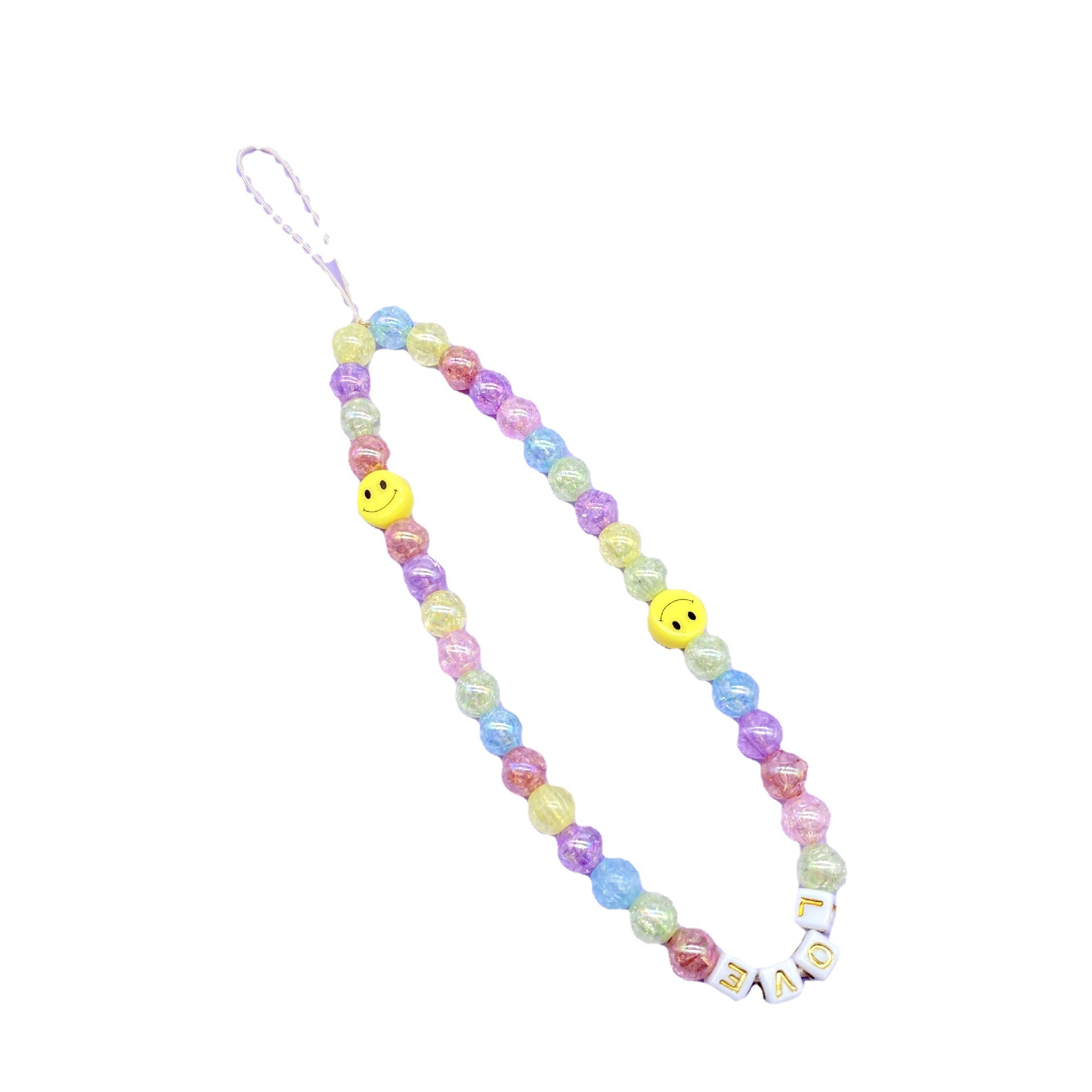 ins wind mobile phone hanging acrylic bead accessories accessories Colorful cute mobile phone chain women's hanging accessories