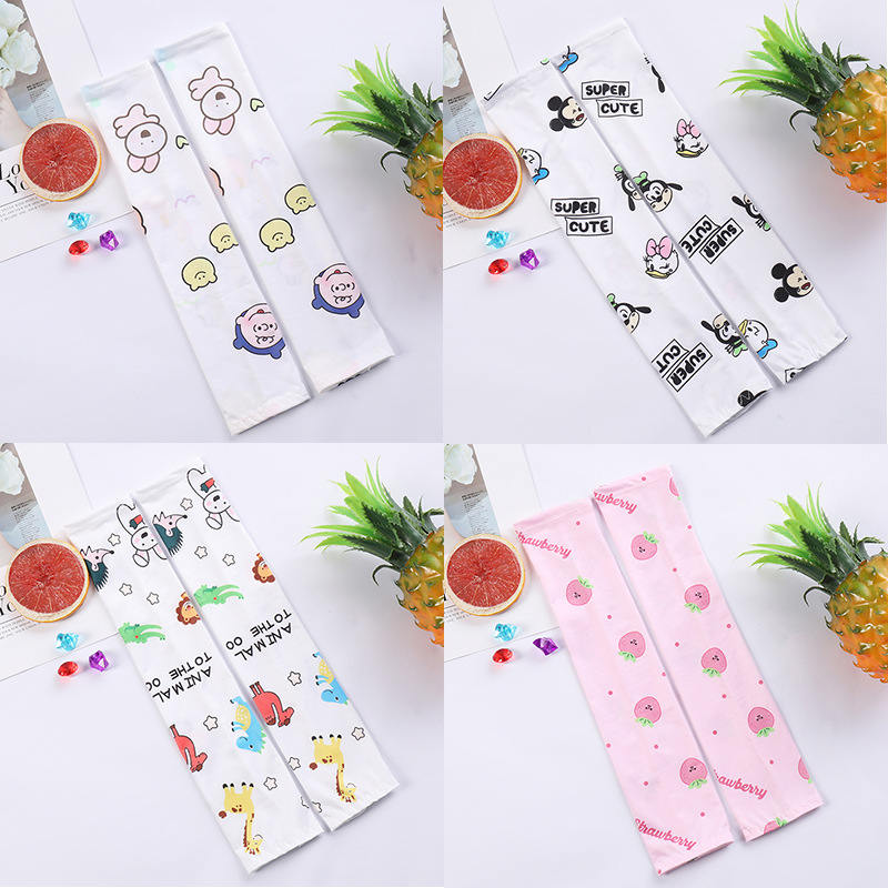 可爱卡通儿童薄款冰袖韩国女童男童冰丝袖套驱蚊防蚊冰袖15