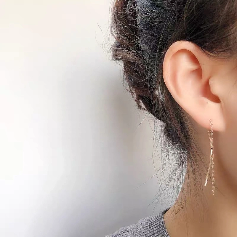The latest stud earrings, tassel style, elegant new earrings, exaggerated earrings, simple and elegant for the eldest daughter, a trend of Internet celebrities detail image 3