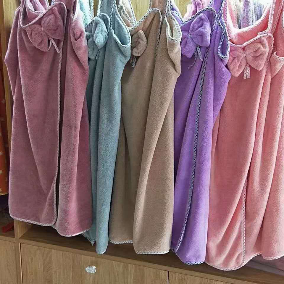珊瑚绒百变浴裙