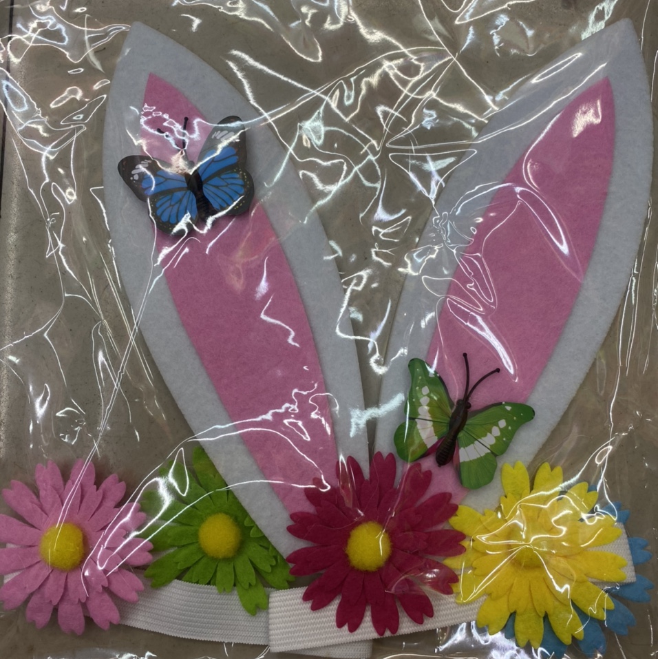 蝴蝶🦋松紧头圈5朵大小皱菊粉色花彩色