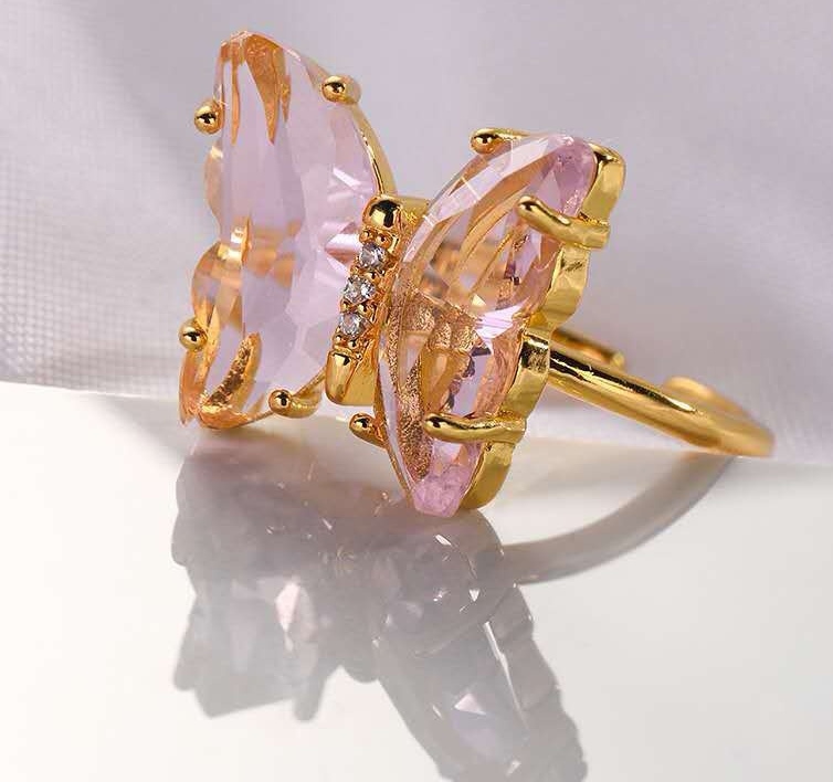 少女梦幻水晶蝴蝶戒指ins网红爆款气质百搭潮流配饰女详情图1