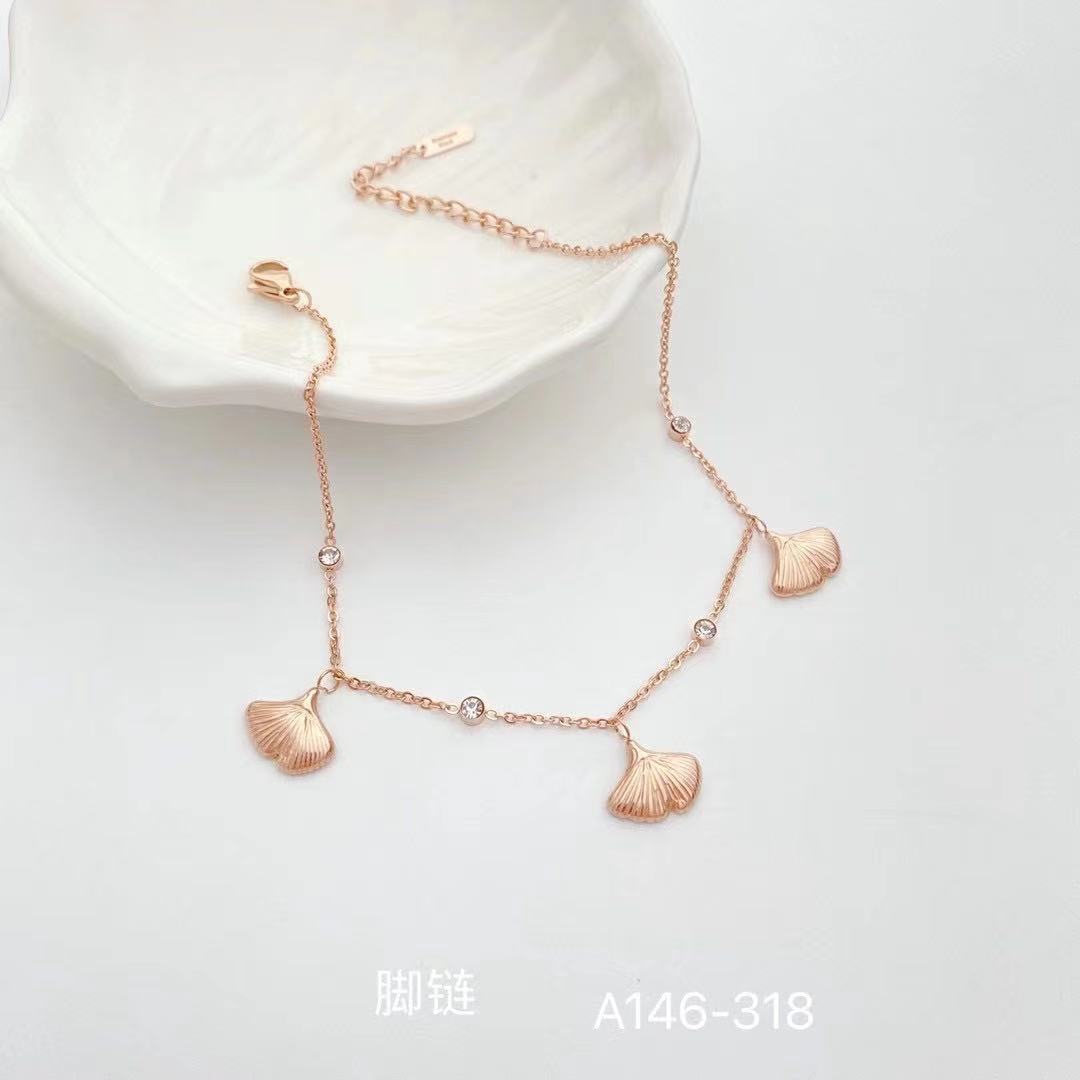 钛钢不掉色时尚百搭冷淡风玫瑰金贝壳小众脚链韩国高级精致气质网红脚链女欧美2021新款欧美嘻哈潮人