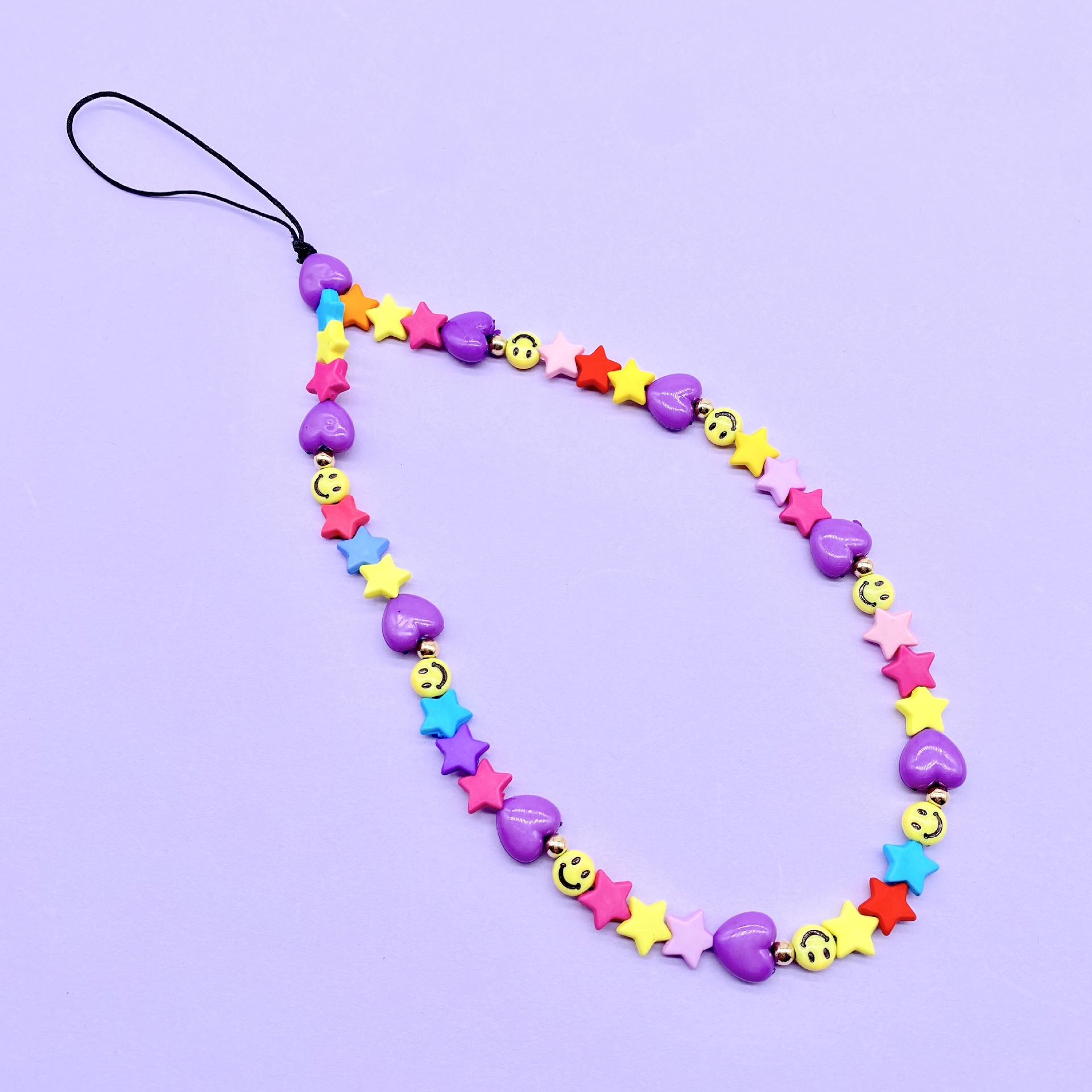 European and American personality alphabet beaded mobile phone chain mobile phone chain mobile phone shell chain short mobile phone lanyard