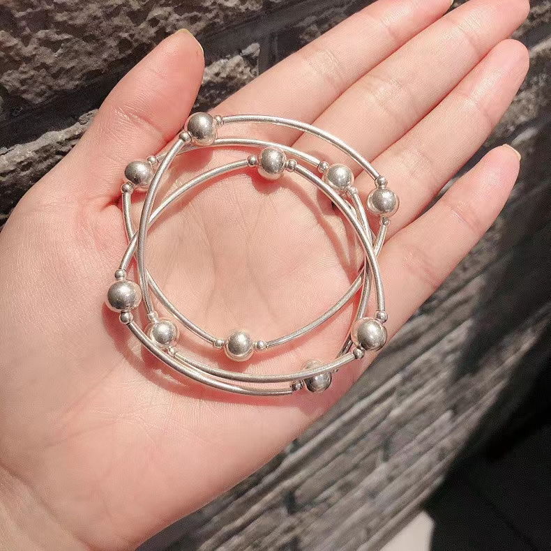 纯银多圈珠子手镯76