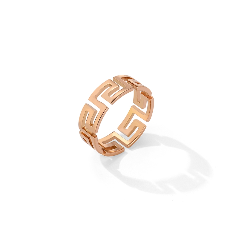 High-grade ring female ring niche design light luxury cold fashion personality index finger ring Great Wall pattern ring 59 thumbnail
