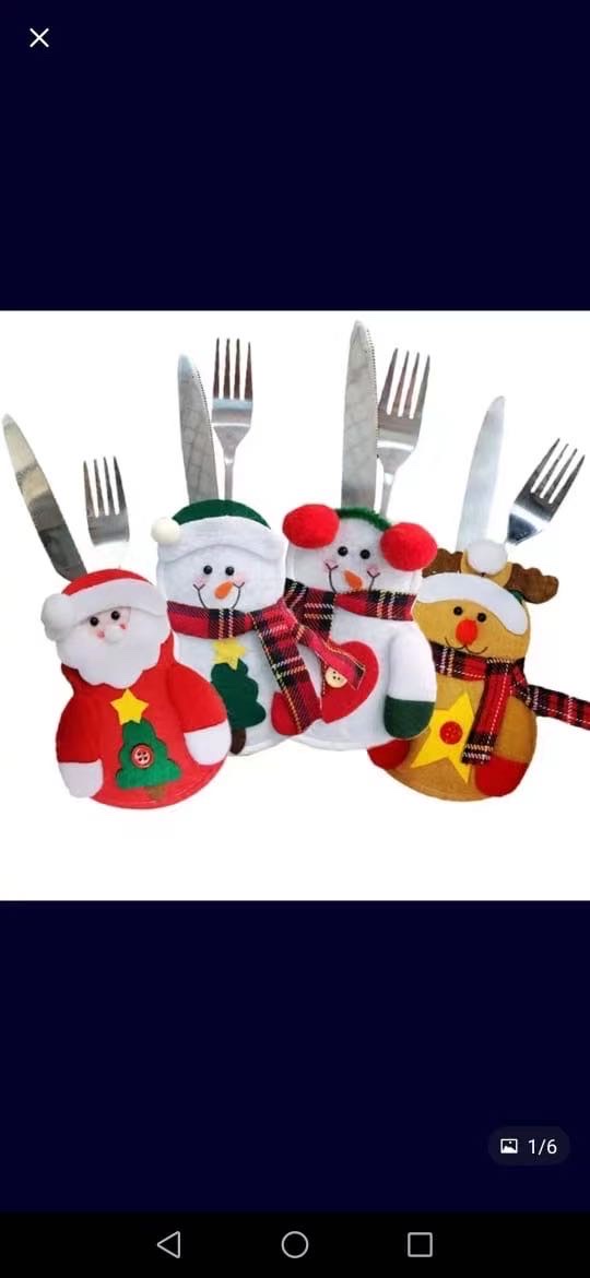 Hua Shuai Christmas Craft Christmas Decoration Santa Claus Latest Christmas Small Knife And Fork details Picture