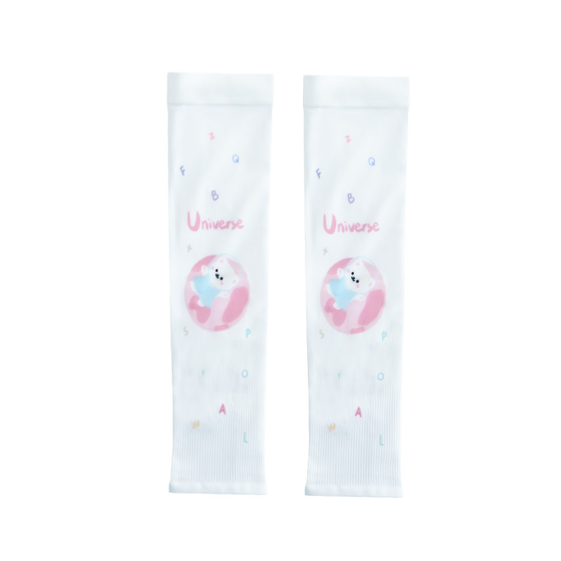 可爱卡通儿童薄款冰袖韩国女童男童冰丝袖套驱蚊防蚊冰袖小熊款