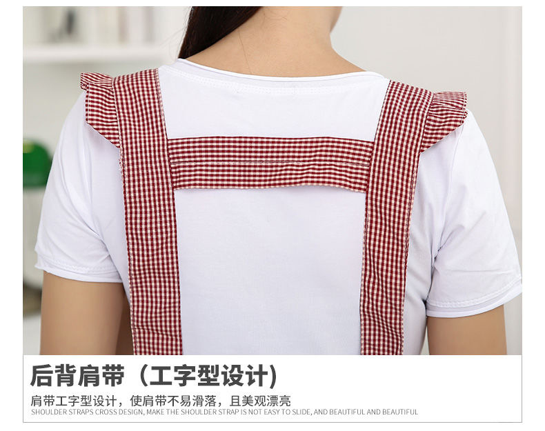 韩版时尚双层防污防油双肩围裙厨房做饭围腰公主罩衣家用女工作服详情图6