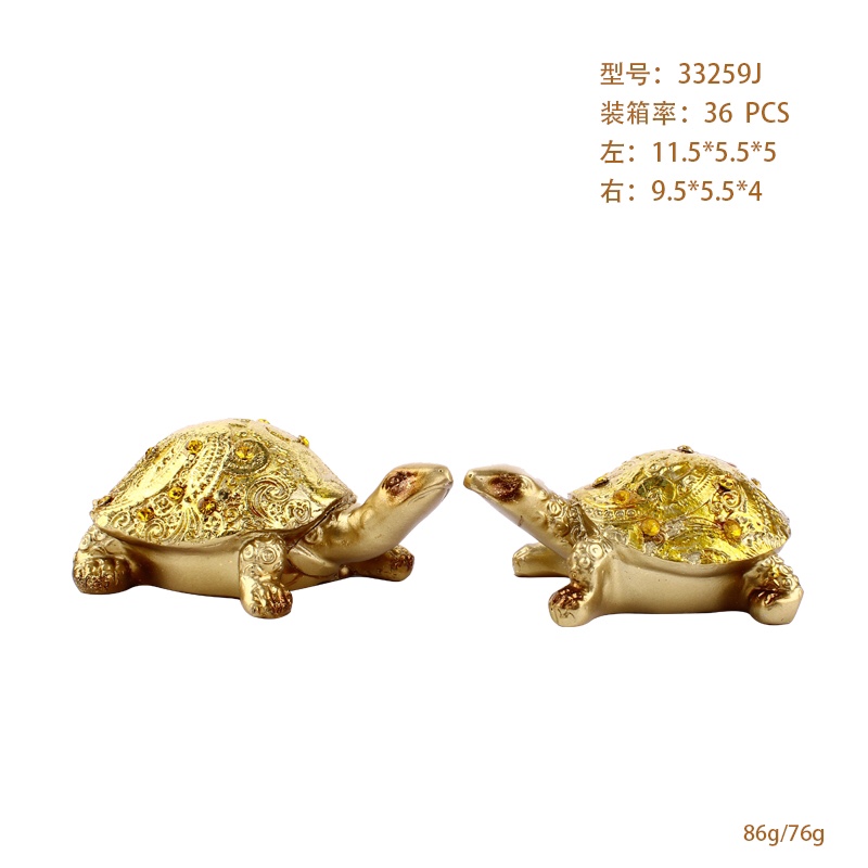 树脂工艺金色乌龟装饰品摆件 33259J 2/S