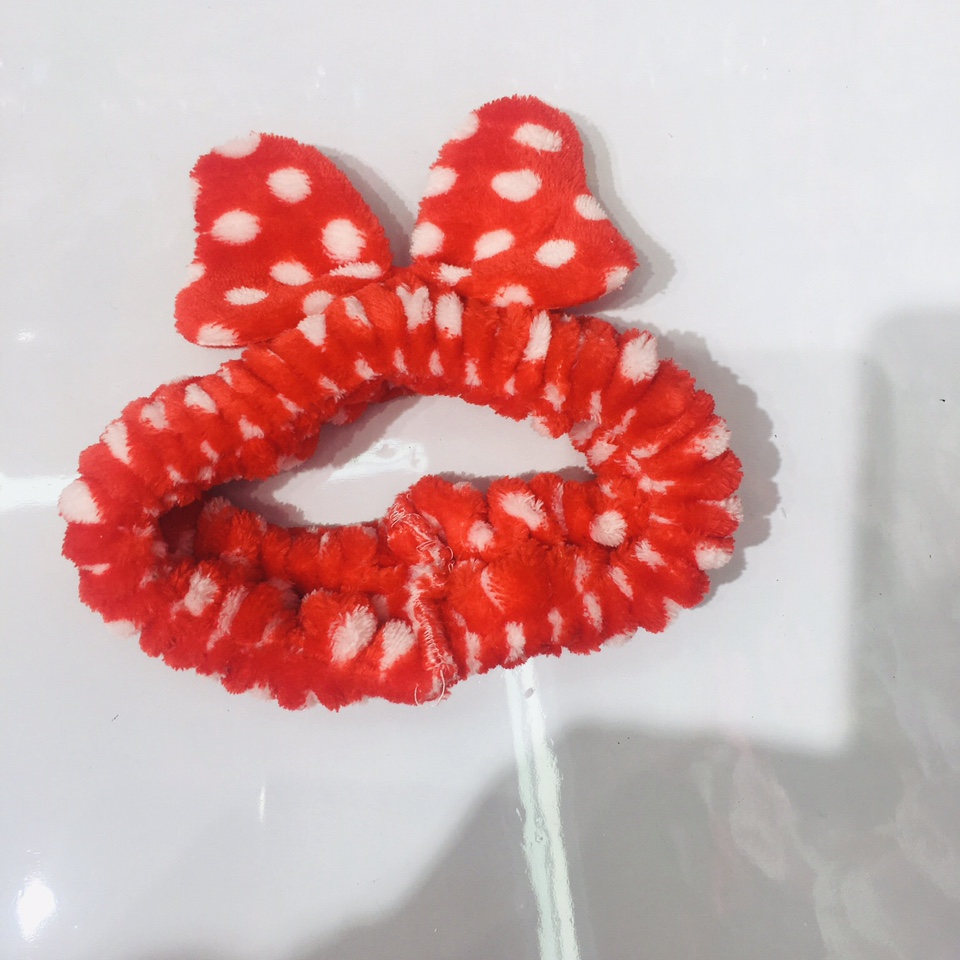 White dot bow headband