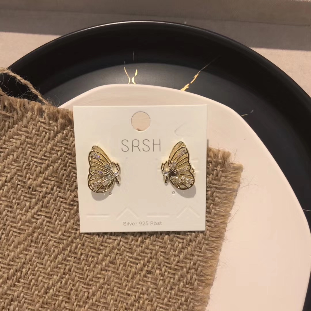 Korean style 925 sterling silver earrings, women's trend 2021 New cat's eye stone stud earrings, women's summer style retro earrings g