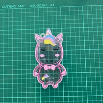 Square storage box printed small unicorn
