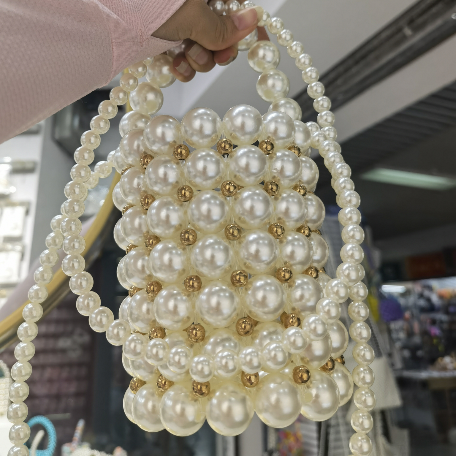 Hongxing's super popular small women's bag Summer Versatile 2021 New Trendy Pearl crossbody Bag Niche Design hand-held small square bag 7