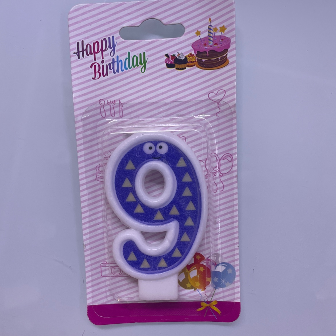 生日蜡烛happy birthday candle 可爱卡通简约时尚大方小眼睛数字9岁