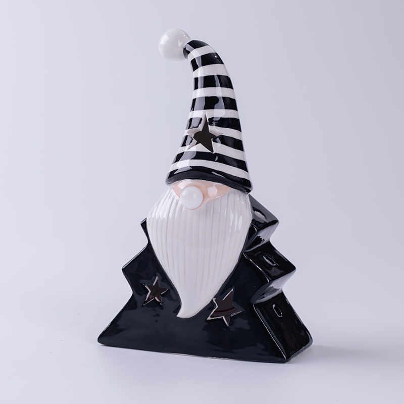 圣诞节精灵  LED灯 陶瓷摆件工艺品圣诞 外贸批发工艺品摆件