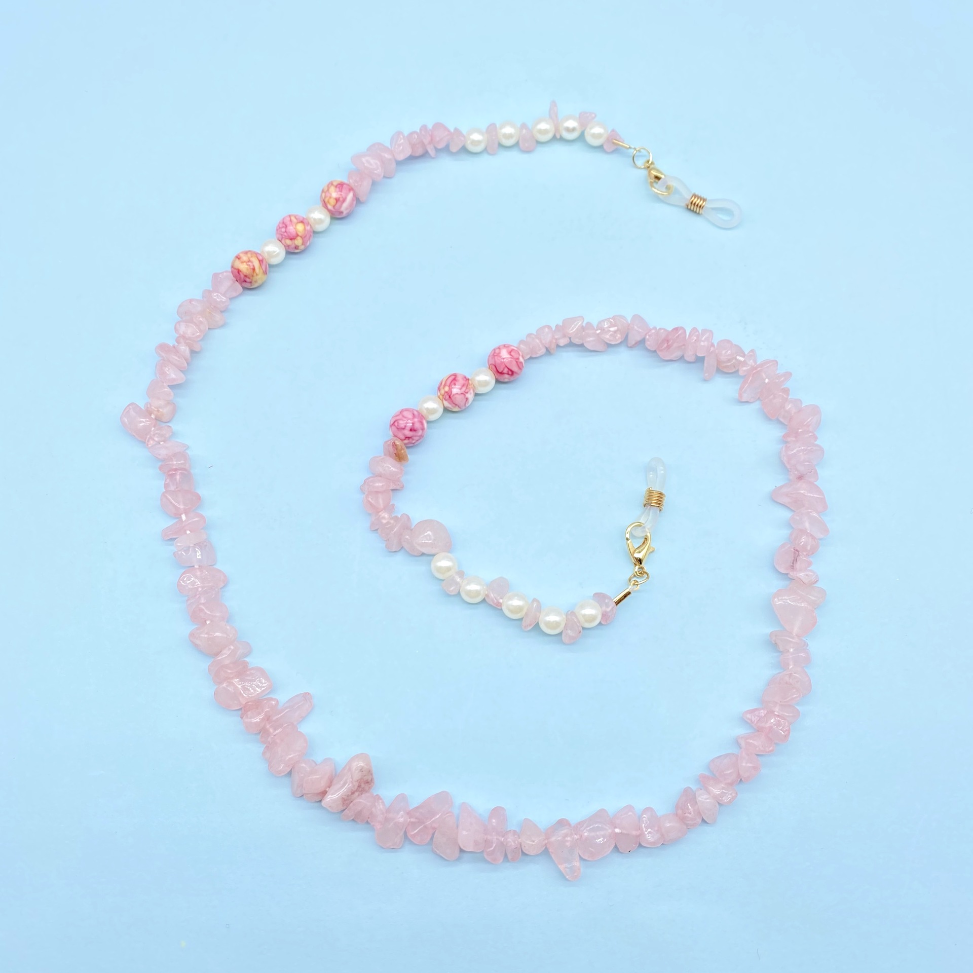 Europe and the United States cross-border pink turquoise pearl mask chain Glasses chain mask chain dual use