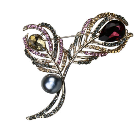 High-end new Korean version of the fashion alloy feather high-grade crystal clothes 100 with a new fashion brooch