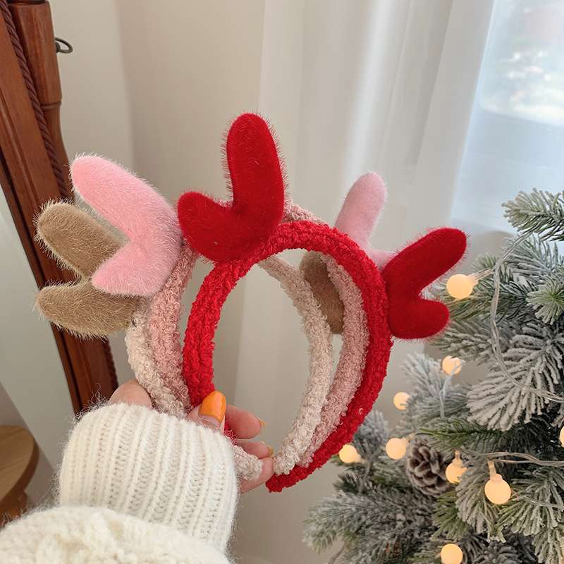 圣诞节装饰品节日表演头饰鹿角发箍儿童礼物发光头箍成人装扮发卡13细节图