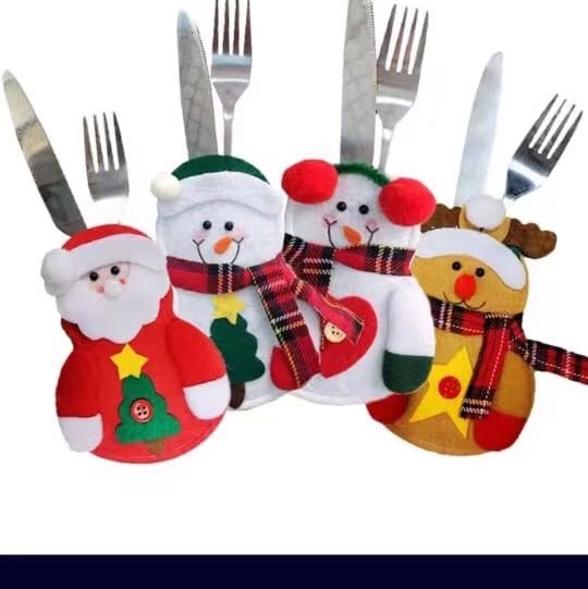 Hua Shuai Christmas Craft Christmas Decoration Santa Claus Latest Christmas Small Knife And Fork