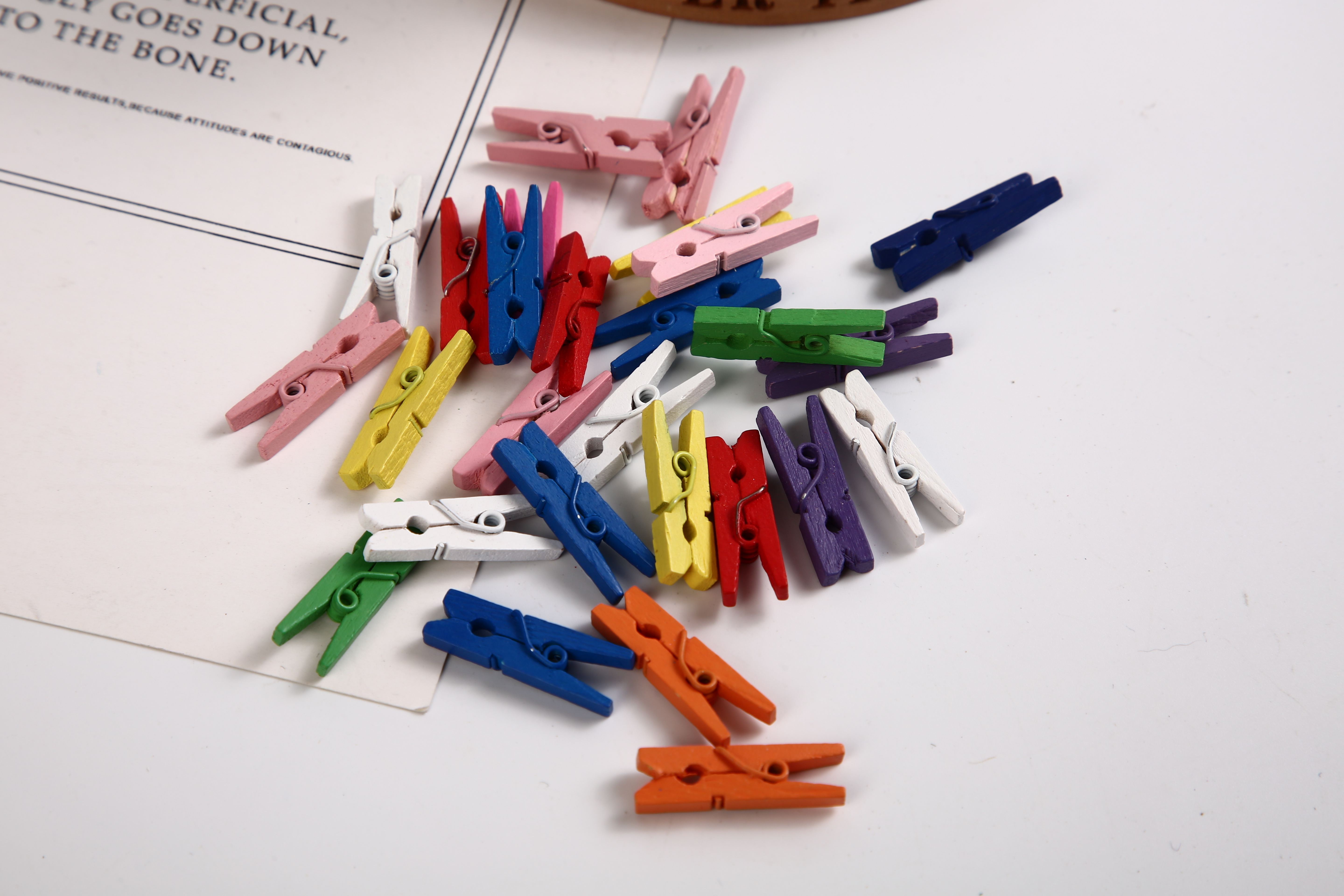 2.5木质小夹子小木夹家居日用照片夹卡通相片夹麻绳套装详情图2