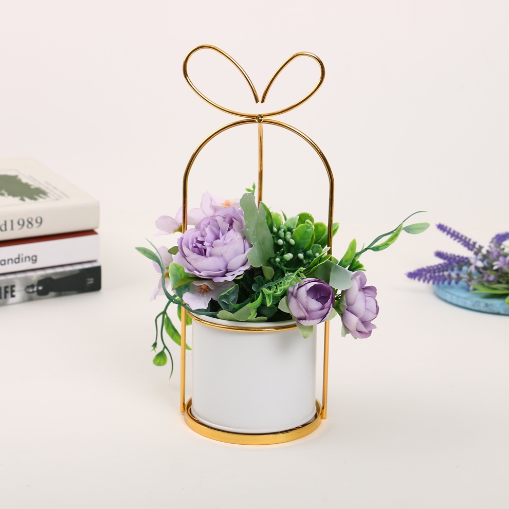 New iron frame artificial flower ornaments details Picture