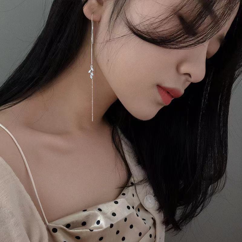 Earrings temperament ear line female face thin suitable for round face 2021 new fashionable atmosphere earrings long earrings for women