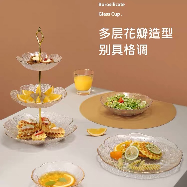 Glass plate, string plate, fruit plate, snack plate, glass products, 7820, 3rd Floor, Zone D, Phase I of Fuyuan Glass International Trade City
