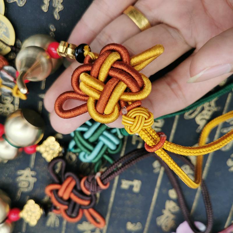 Wholesale of pure copper upper and lower opening gourd pendants, gold, wood, water, fire and earth copper gourd pendants, red, yellow and purple pendants Specification image