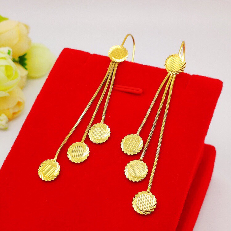 Round pop earrings, brass material made of Italian electroplating process
