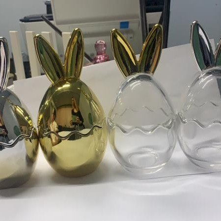 Easter bunny glass storage jar